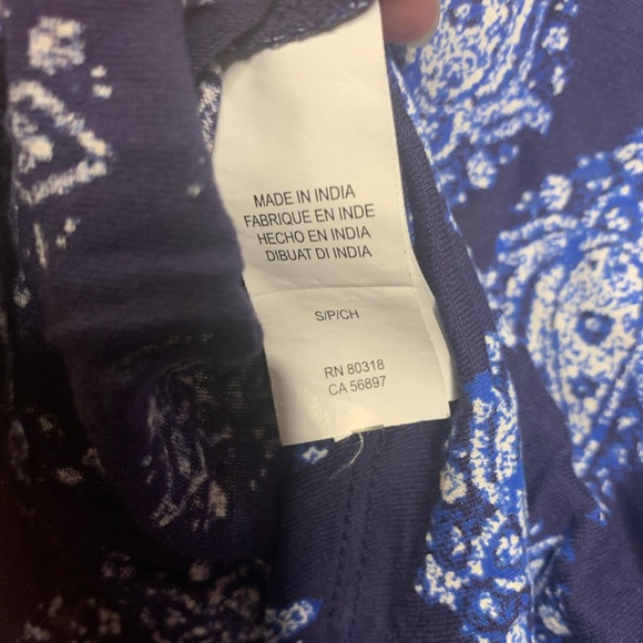 Lucky Brand Embroidered Bib Top Blue Size: S. - Picture 4 of 10